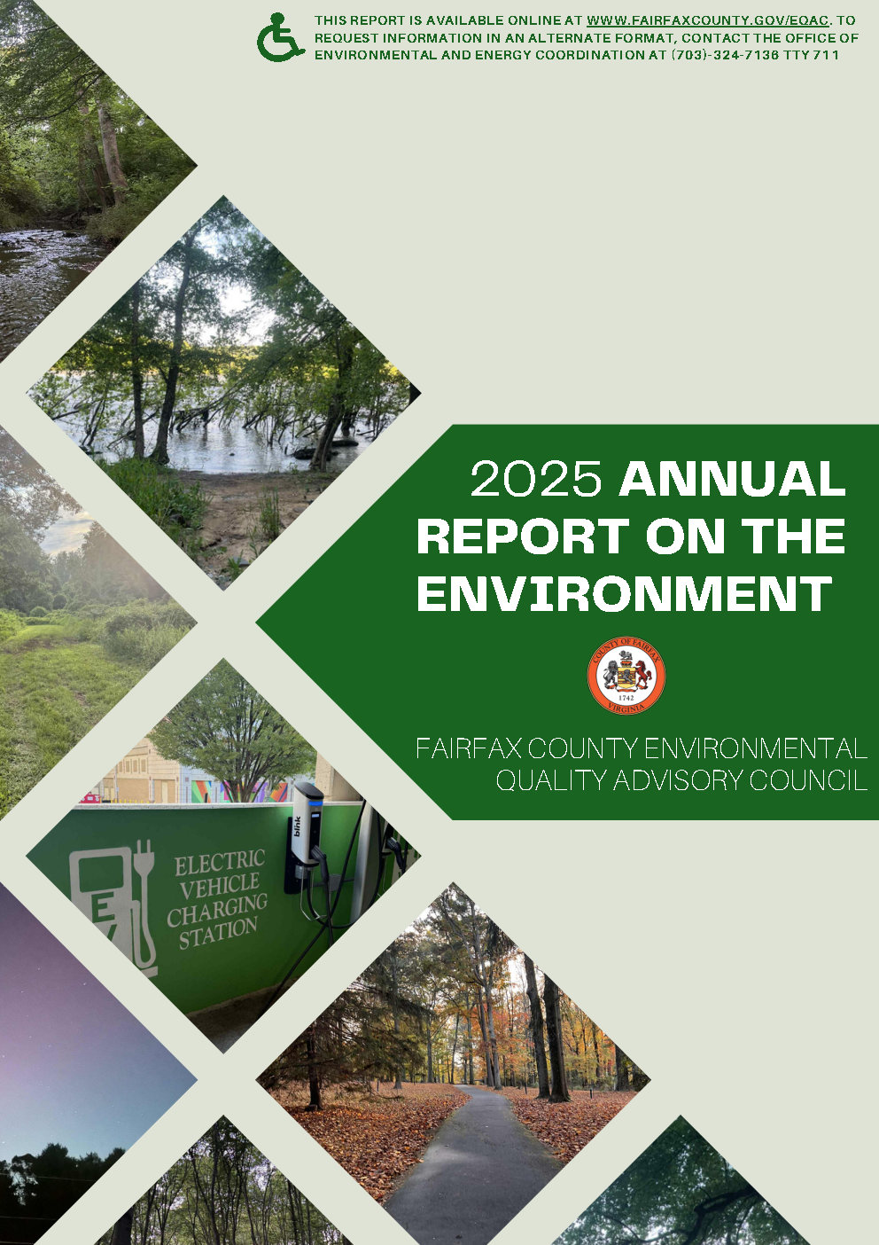graphic cover of the annual report with squares of photos featuring nature scenes from around the county
