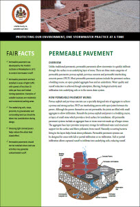 Permeable Pavement fact sheet cover