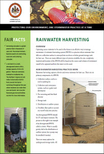 Rainwater Harvesting fact sheet cover