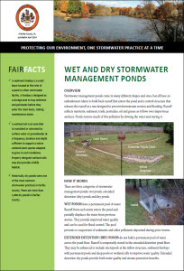 Wet and Dry Stormwater Management Ponds fact sheet cover